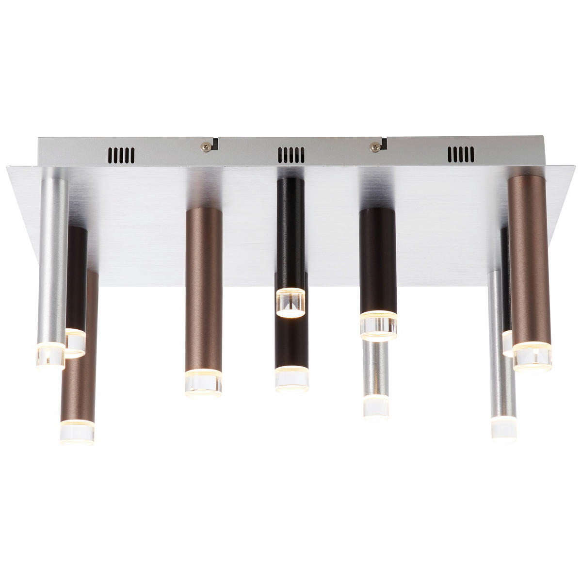 LED-DECKENLEUCHTE 4 W    50/35/21 cm  - Schwarz/Alufarben, Design, Kunststoff/Metall (50/35/21cm) - Brilliant