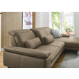 ECKSOFA in Echtleder Hellbraun  - Hellbraun/Schwarz, Design, Leder/Metall (332/193cm) - Dieter Knoll