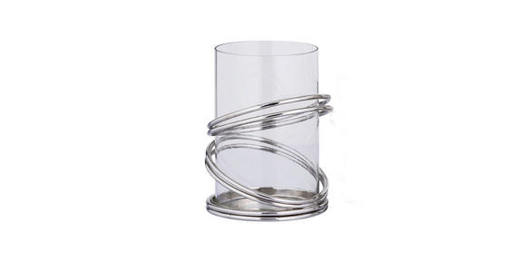 WINDLICHT Chromfarben, Nickelfarben 15/21 cm  - Chromfarben/Nickelfarben, LIFESTYLE, Glas/Metall (15/21cm) - Ambia Home