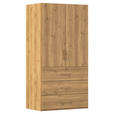 DREHTÜRENSCHRANK 101/197/60 cm,  in Eichefarben, 2-türig  - Eichefarben/Silberfarben, Design, Holzwerkstoff/Kunststoff (101/197/60cm) - Novel