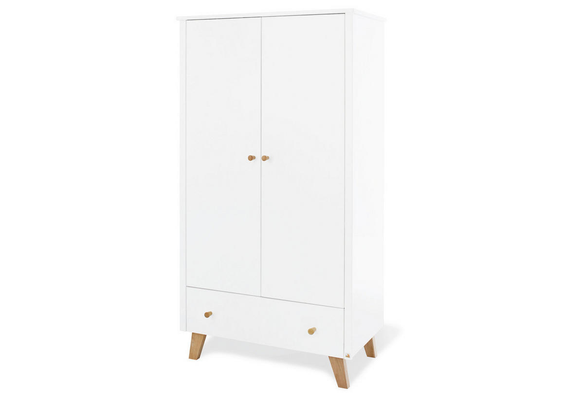 BABYKLEIDERSCHRANK PINOLINO PAN  - Eichefarben/Weiß, Design, Holz/Holzwerkstoff (100/185/56cm) - Pinolino