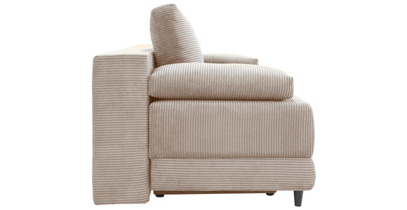 SCHLAFSOFA Cord Taupe Rückenkissen, Armlehnenkissen, Bettkasten, Schlaffunktion, Rücken echt, Liegefläche im Originalstoff  - Taupe/Schwarz, KONVENTIONELL, Holz/Textil (196/96/103cm) - Carryhome