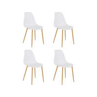 STUHL-SET Weiß  - Eichefarben/Weiß, Design, Kunststoff/Metall (44/87/52cm) - MID.YOU