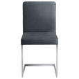 SCHWINGSTUHL in Stahl Mikrofaser - Edelstahlfarben/Grau, Design, Textil/Metall (45/91/58cm) - Moderano