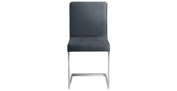 SCHWINGSTUHL in Stahl Mikrofaser - Edelstahlfarben/Grau, Design, Textil/Metall (45/91/58cm) - Moderano