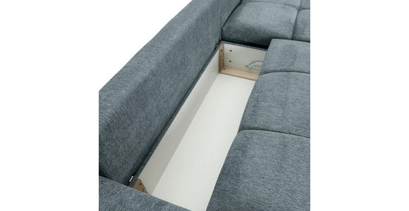ECKSOFA  in Flachgewebe Dunkelgrau  - Dunkelgrau/Schwarz, KONVENTIONELL, Textil/Metall (295/180cm) - Carryhome