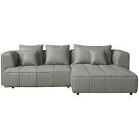 ECKSOFA Feincord Grau  - Schwarz/Grau, Design, Kunststoff/Textil (288/188cm) - Welnova