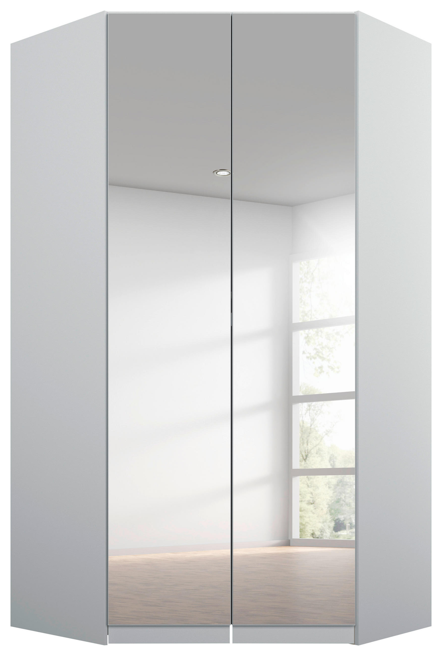 Eckschrank Mit Spiegel 117 Cm Alabama Hellgrau