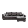 ECKSOFA Grau Cord  - Chromfarben/Grau, MODERN, Holz/Textil (302/188cm) - MID.YOU