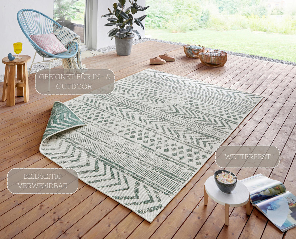 OUTDOORTEPPICH 80/150 cm Twin Supreme Creme, Grün  - Creme/Grün, Design, Kunststoff (80/150cm)