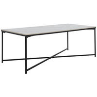 KONFERENČNÍ STOLEK, černá, bílá, kov, keramika, 120/43/60 cm - bílá/černá, Design, kov/keramika (120/43/60cm) - Livetastic