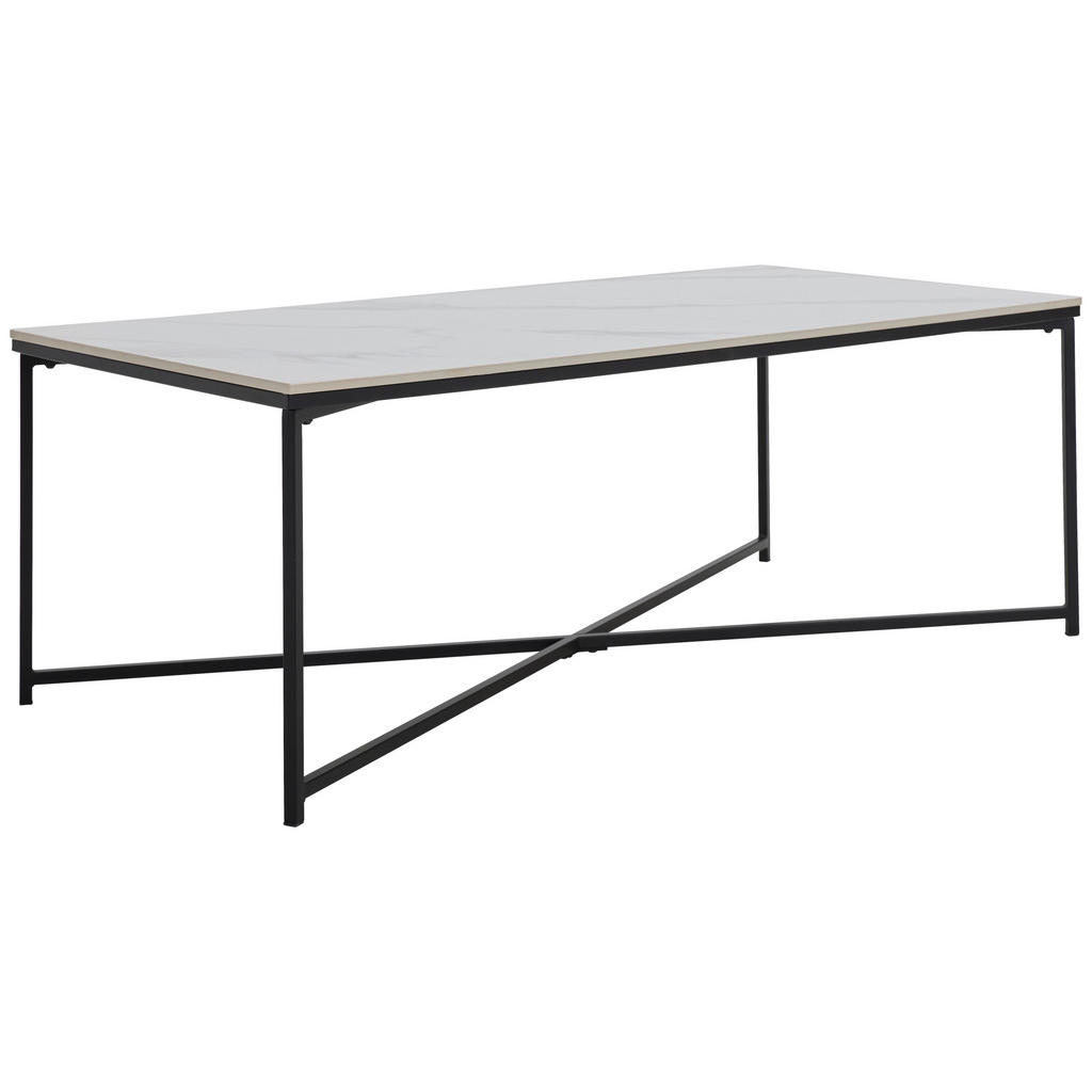 Livetastic KONFERENČNÍ STOLEK, černá, bílá, kov, keramika, 120/43/60 cm