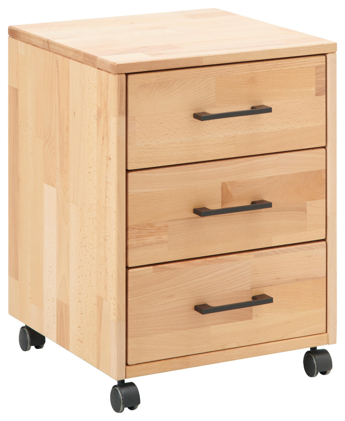 ROLLCONTAINER  - Schwarz/Kernbuche, Basics, Holz/Kunststoff (40/56,7/42cm) - Livetastic