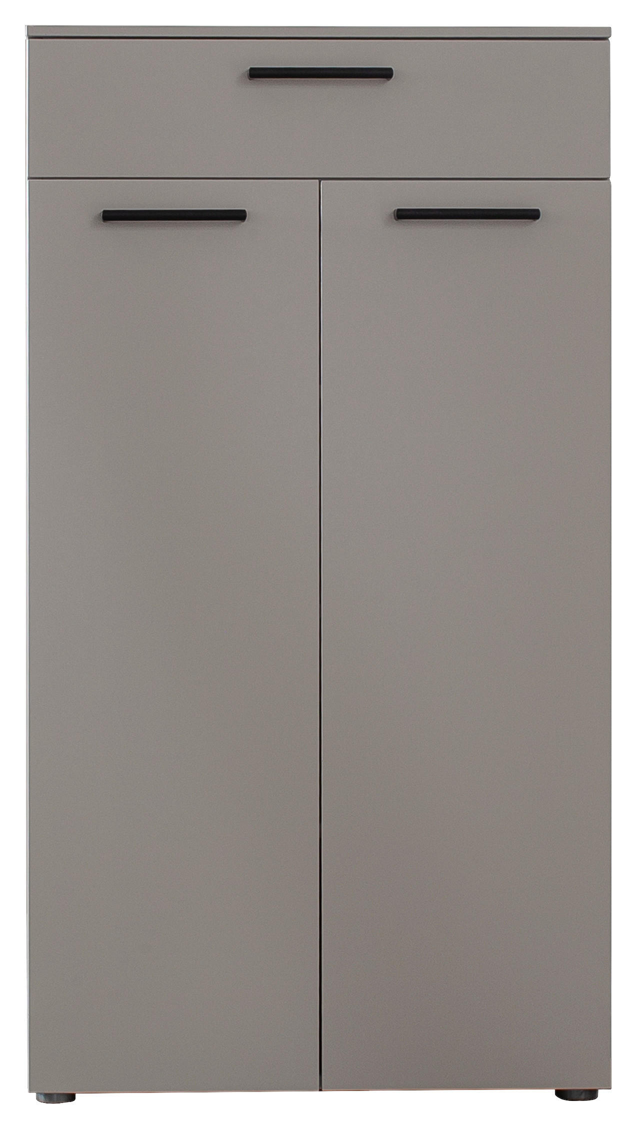 SCHUHSCHRANK Grau  - Silberfarben/Schwarz, Design, Holzwerkstoff/Kunststoff (68/126/29cm) - Cassando