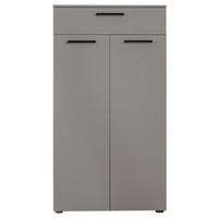 SCHUHSCHRANK  in 68/126/29 cm  - Silberfarben/Schwarz, Design, Holzwerkstoff/Kunststoff (68/126/29cm) - Moderano
