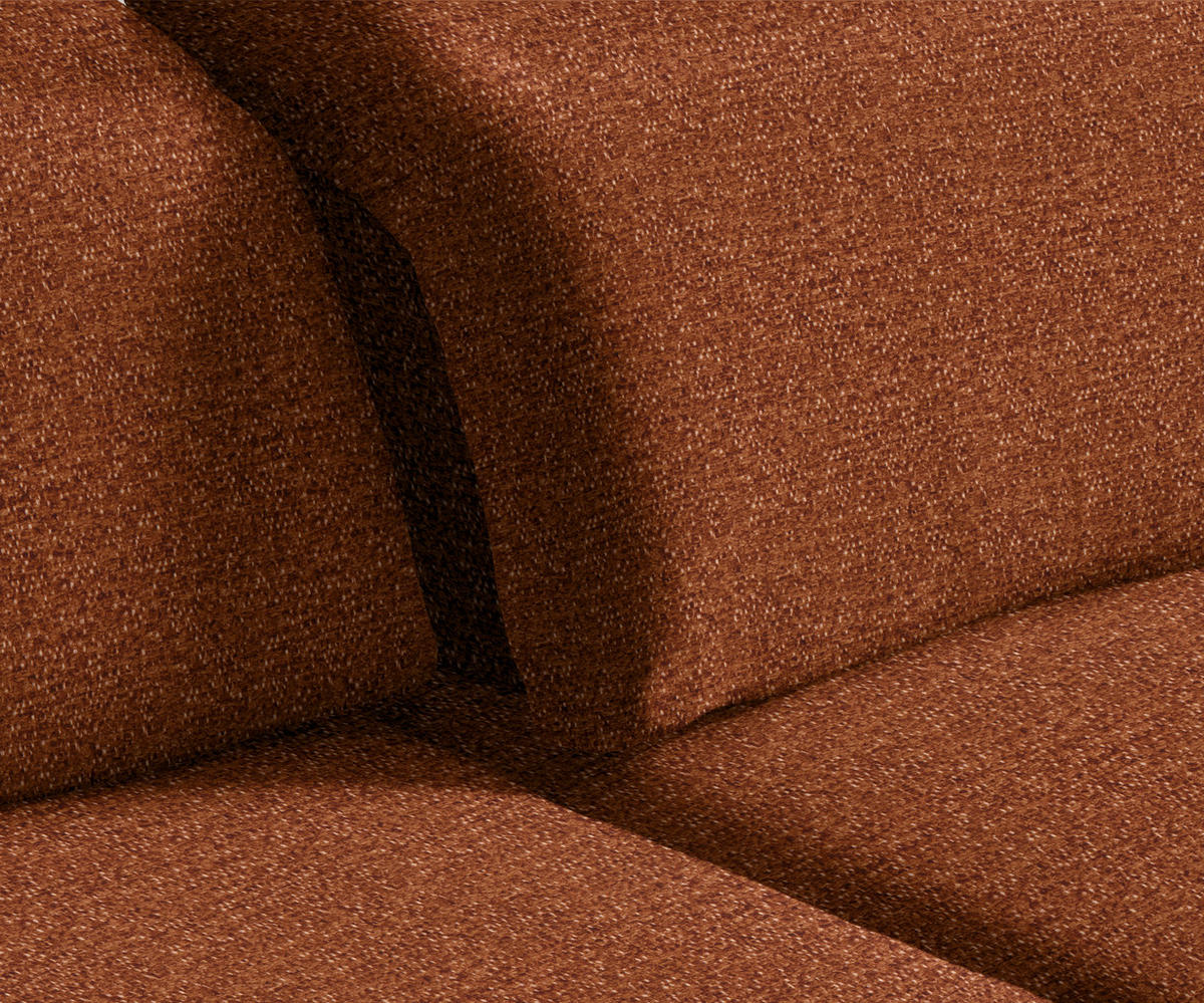 ECKSOFA in Webstoff Rostfarben  - Rostfarben/Schwarz, Design, Textil/Metall (289/180cm) - Stylife
