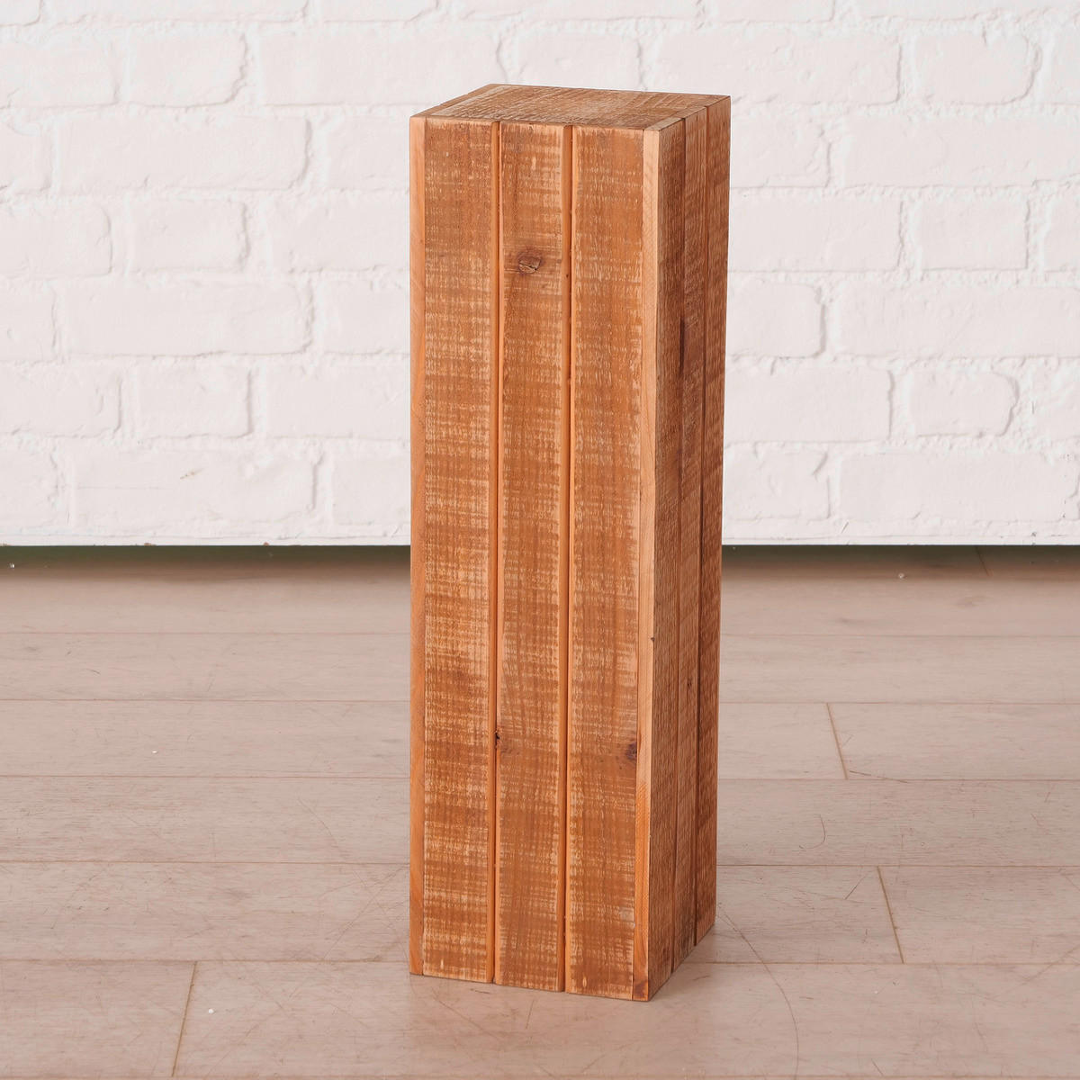 DEKOSÄULE Holz Spießtanne  - Naturfarben, Basics, Holz (16/16/55cm) - Boltze Home