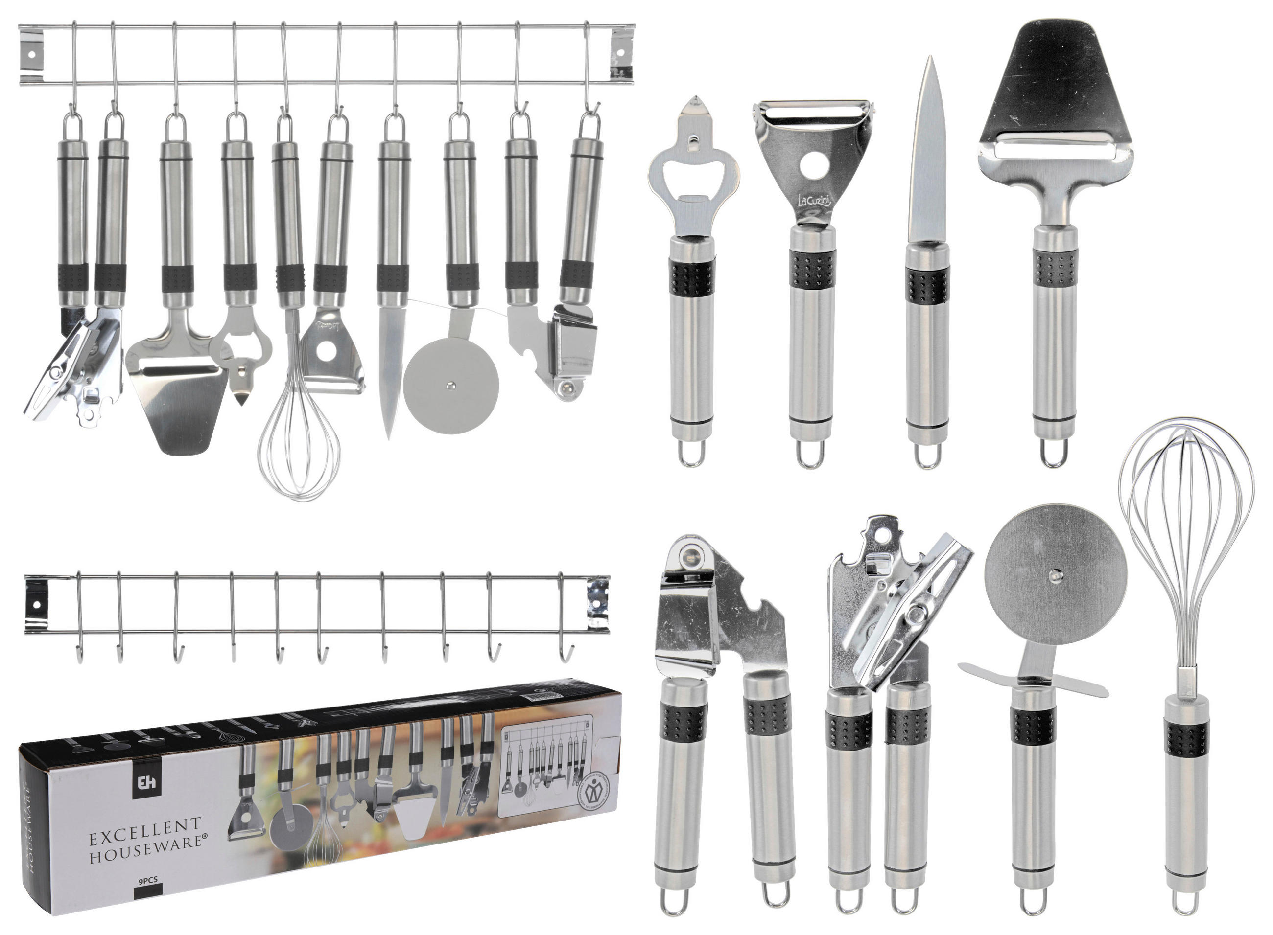Küchenhelferset 9-tlg. Edelstahl Mit Aufhängeöse