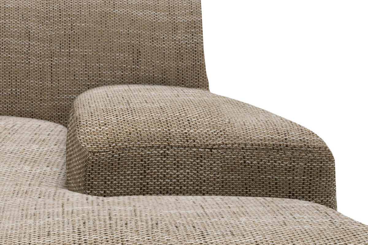 ECKSOFA Braun, Beige Webstoff  - Wengefarben/Beige, Design, Holz/Textil (268/153cm) - MID.YOU