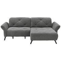 ECKSOFA in Webstoff Anthrazit  - Anthrazit/Schwarz, Design, Textil/Metall (262/173cm) - Moderano