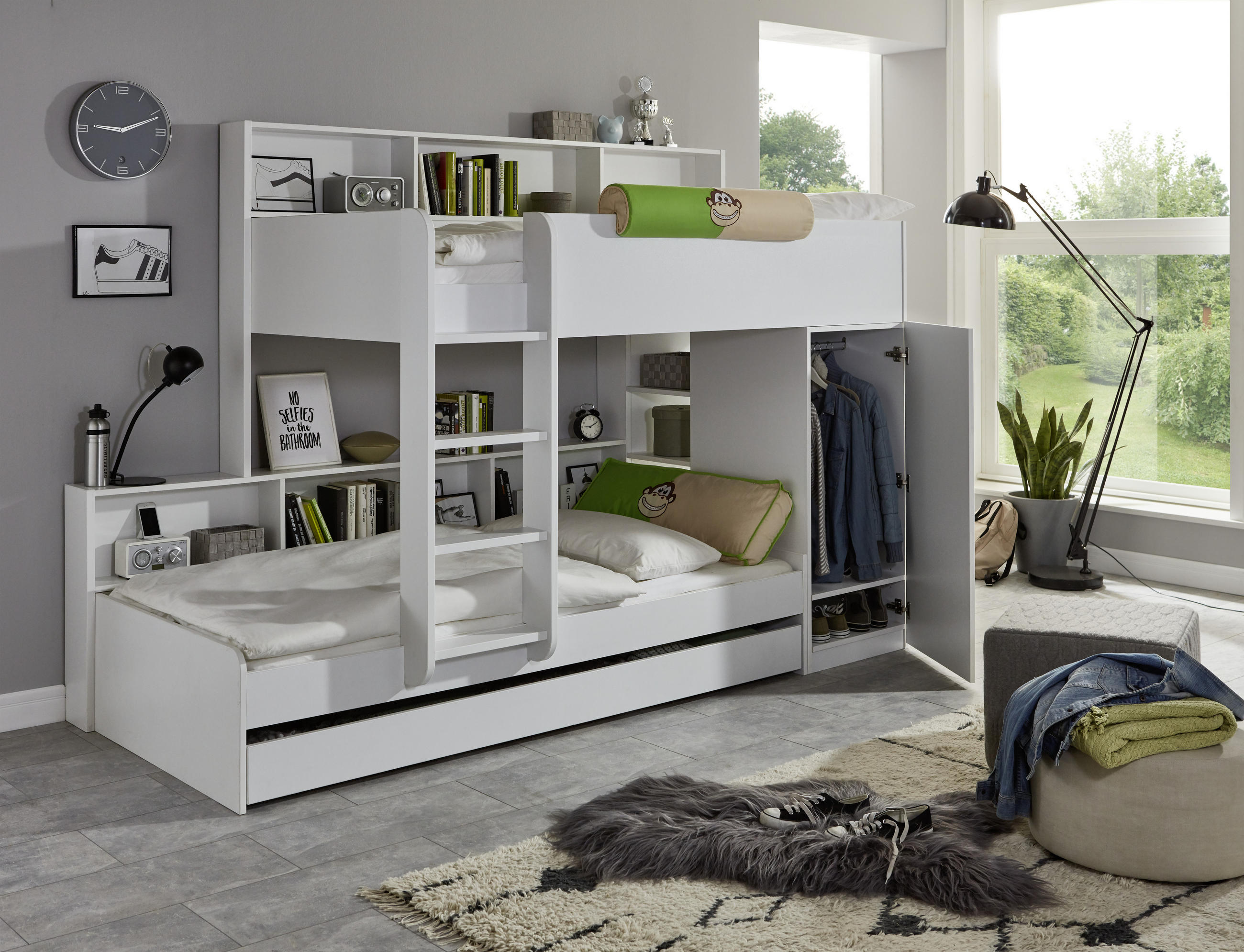 POSTEĽ biela - biela, Design, kompozitné drevo (259/181/111cm) - Xora