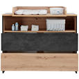 WICKELKOMMODE Yunai  - Eichefarben/Anthrazit, Trend, Holzwerkstoff (120/106/77,8cm) - My Baby Lou