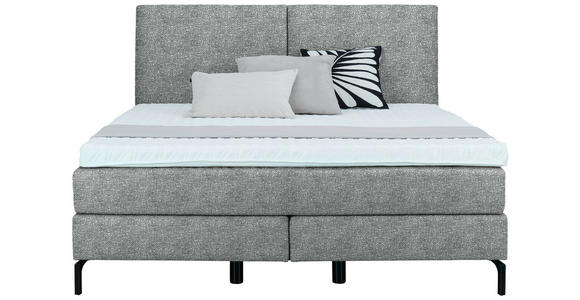 BOXSPRINGBETT 160/200 cm in Grau - Schwarz/Grau, KONVENTIONELL, Textil/Metall (160/200cm) - Dieter Knoll