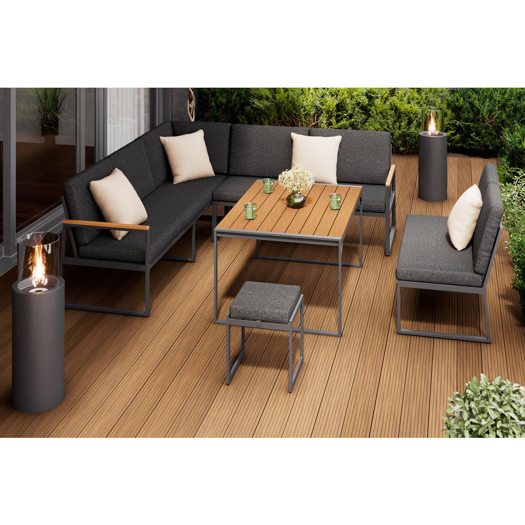 Ambia Garden JEDÁLENSKÁ TERASOVÁ SÚPRAVA 5-dielne, kov, plast, textil
