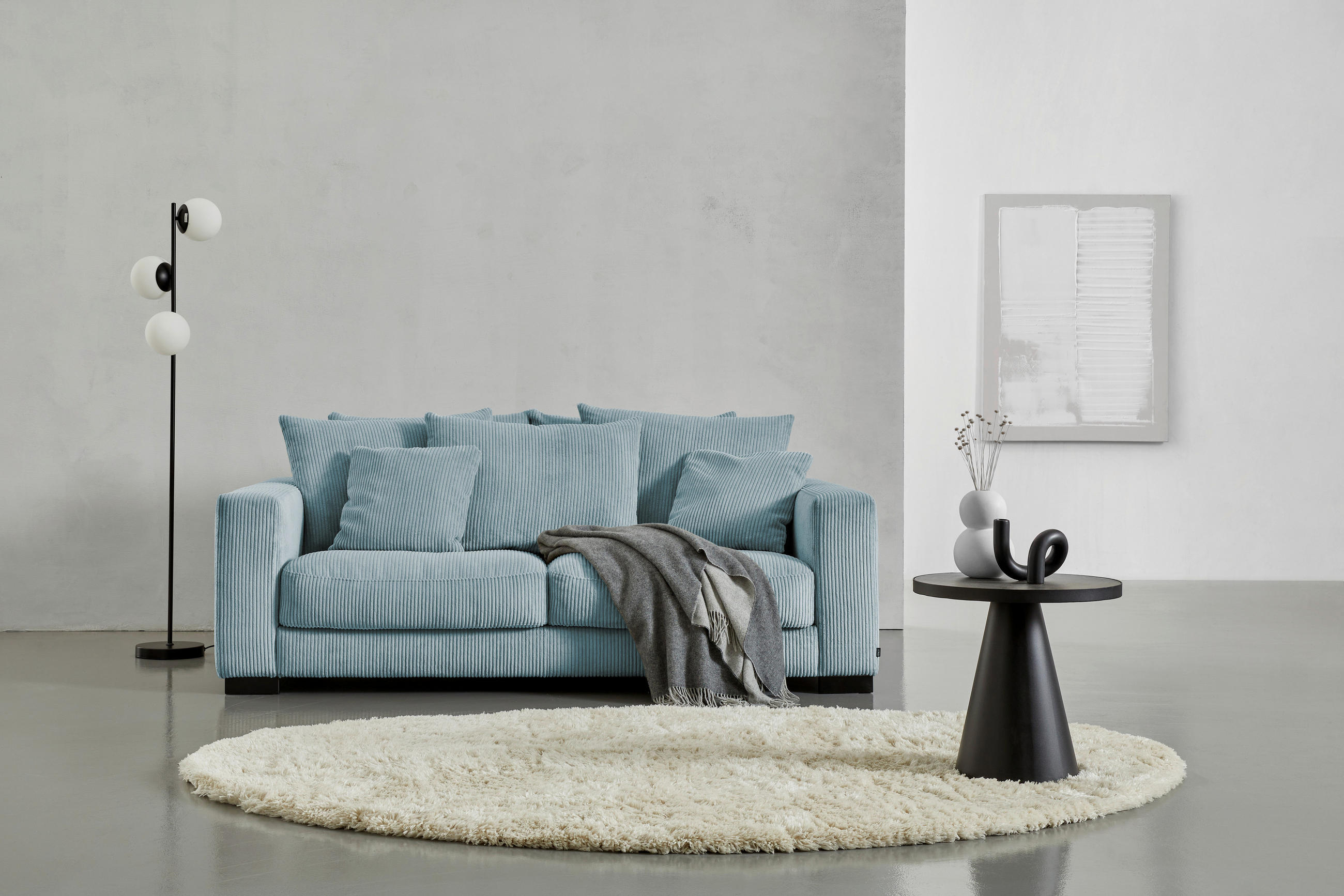 2,5-SITS SOFFA i manchester mintgrön  - mintgrön/svart, Klassisk, trä/textil (203/83/126cm) - MID.YOU