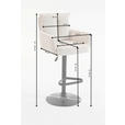 BARHOCKER Cord Beige Eisen Stoffauswahl, Sitzfläche 360° drehbar, inklusive Armlehnen  - Beige/Schwarz, Design, Textil/Metall (54/101-122/58cm) - Novel