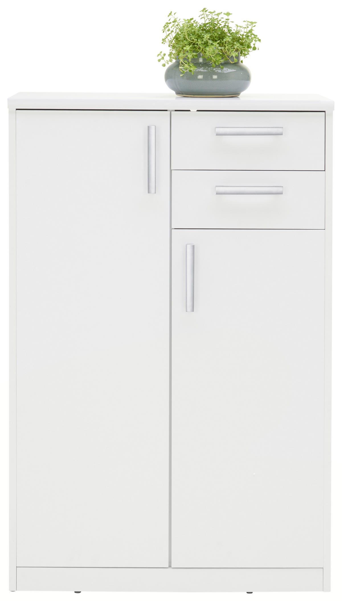 COMODĂ 72/110/36 cm  - argintiu/alb, Konventionell, plastic/material pe bază de lemn (72/110/36cm) - Xora
