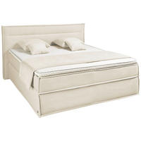 BOXSPRINGBETT 180/200 cm  in Creme  - Creme/Schwarz, Design, Kunststoff/Textil (180/200cm) - Musterring