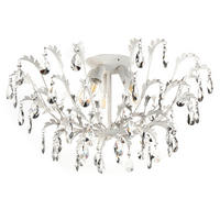 DECKENLEUCHTE 60/34 cm   - Weiß, KONVENTIONELL, Glas/Metall (60/34cm)