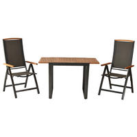 GARTENSET 3-teilig  - Graphitfarben/Akaziefarben, MODERN, Holz/Textil - Gardenson