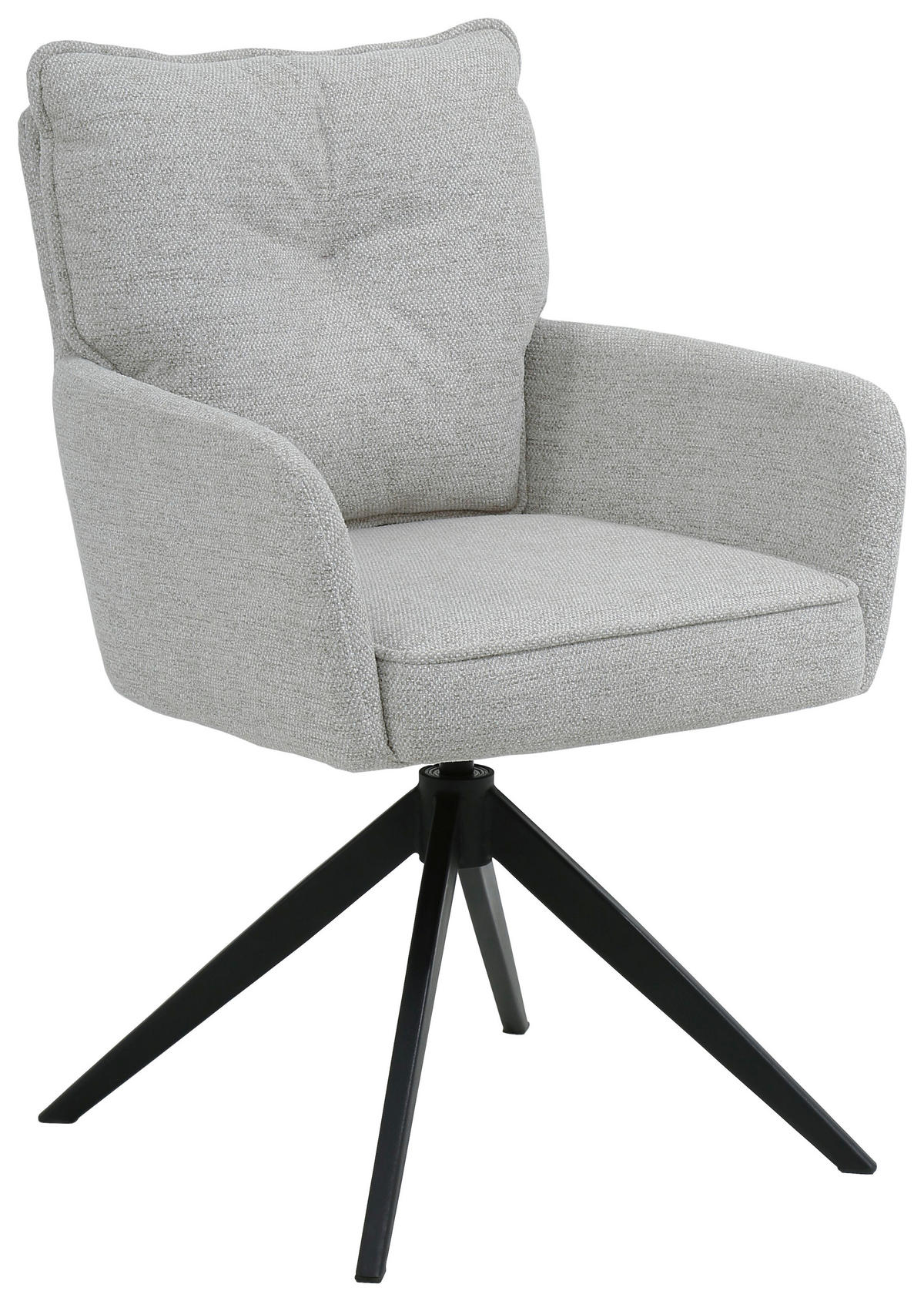 ARMLEHNSTUHL  in Eisen Leinenoptik  - Beige/Schwarz, Design, Textil/Metall (61/90/67cm) - Novel