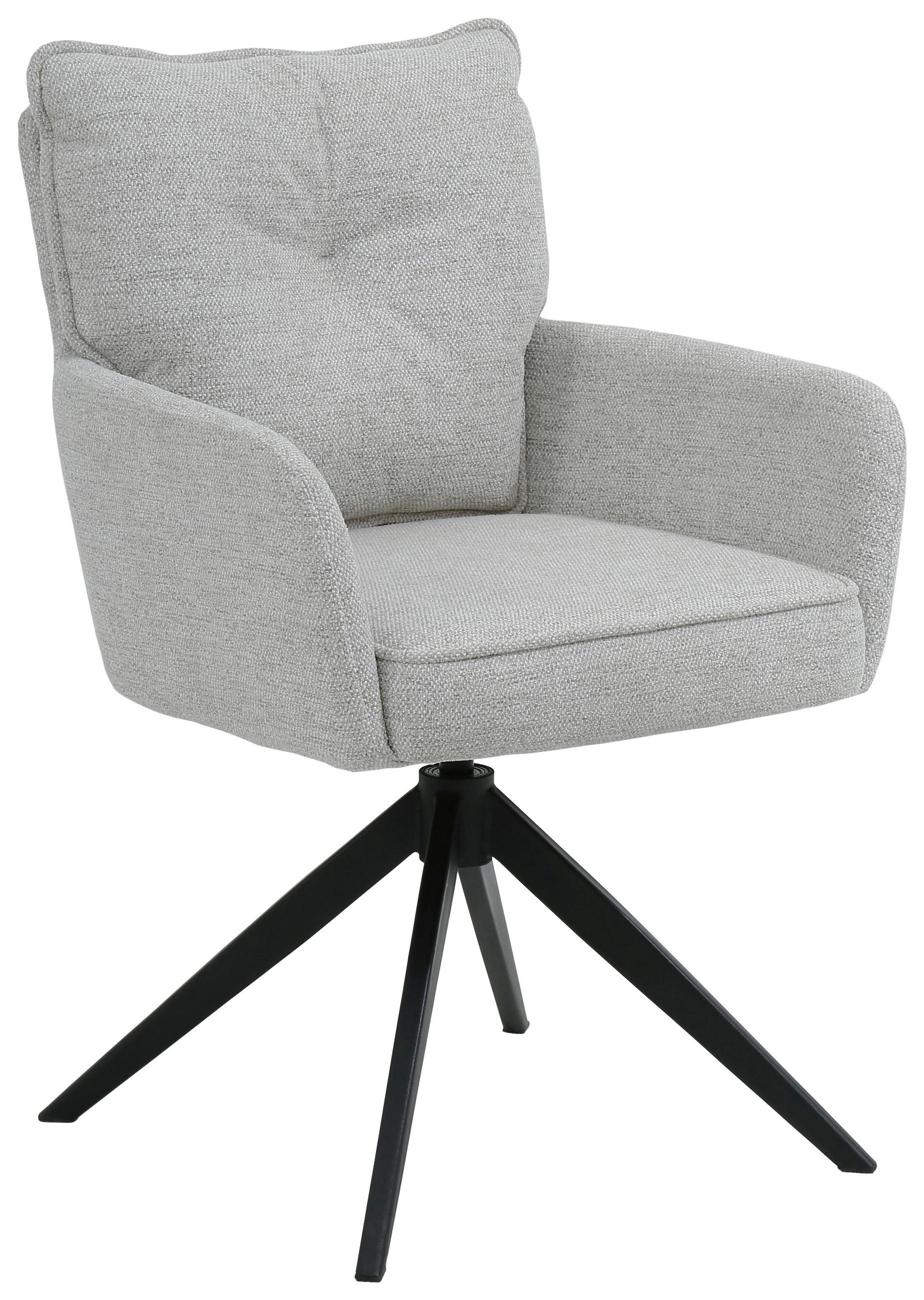 Scaun Cu Brațe din metal, textil, negru, bej