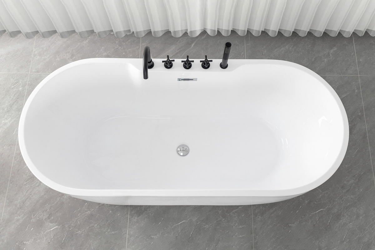 BADEWANNE freistehend  170/75/58 cm  - Weiß, KONVENTIONELL, Kunststoff (170/75/58cm) - Sanotechnik