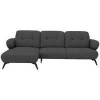 ECKSOFA Flachgewebe Anthrazit  - Anthrazit/Schwarz, Modern, Textil/Metall (180/282cm) - Novel