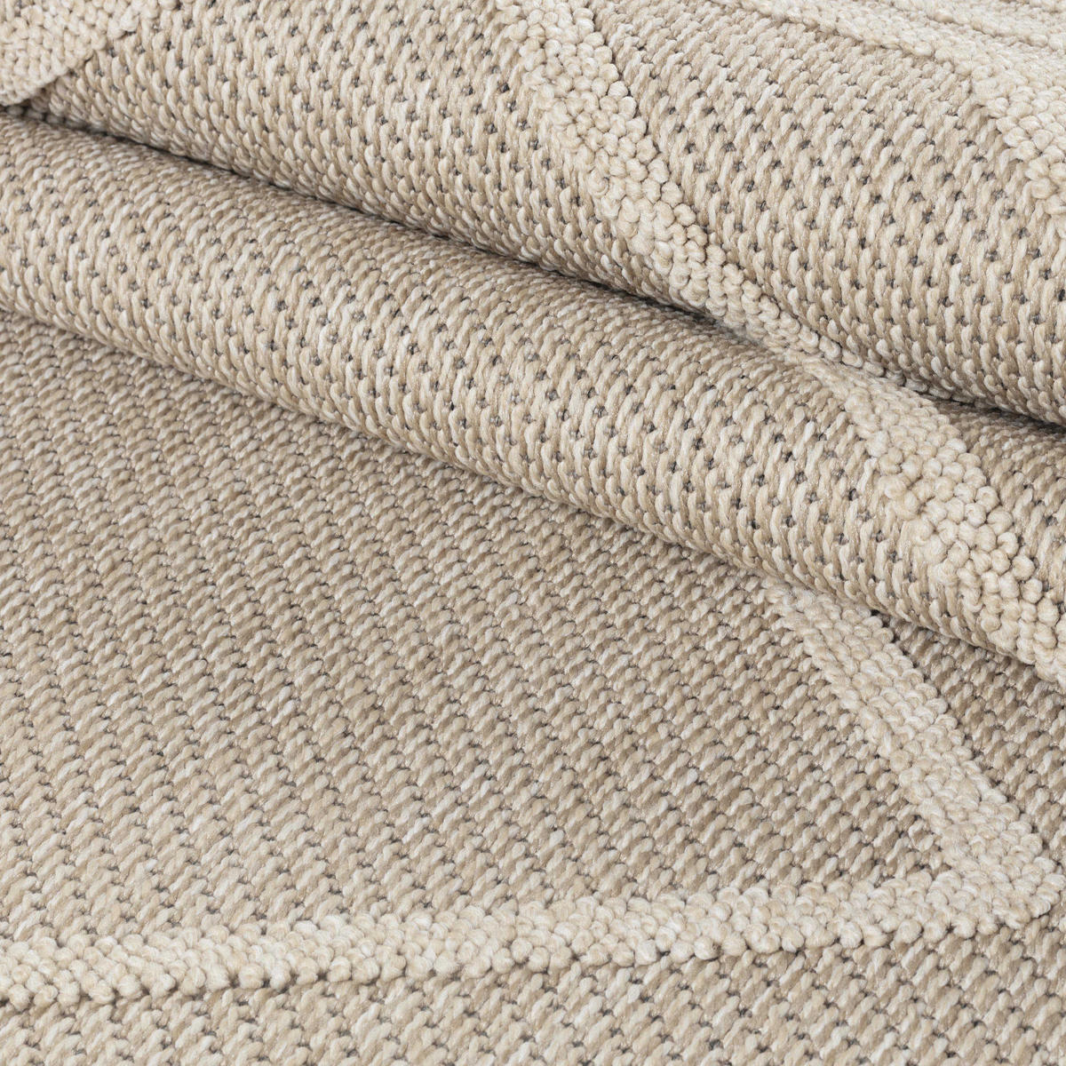 TEPPICH Outdoor Flachgewebe Boho-Muster Polypropylen Küche Beige Läufer 80x150 - Beige, Textil (80/150cm) - KADIMA DESIGN
