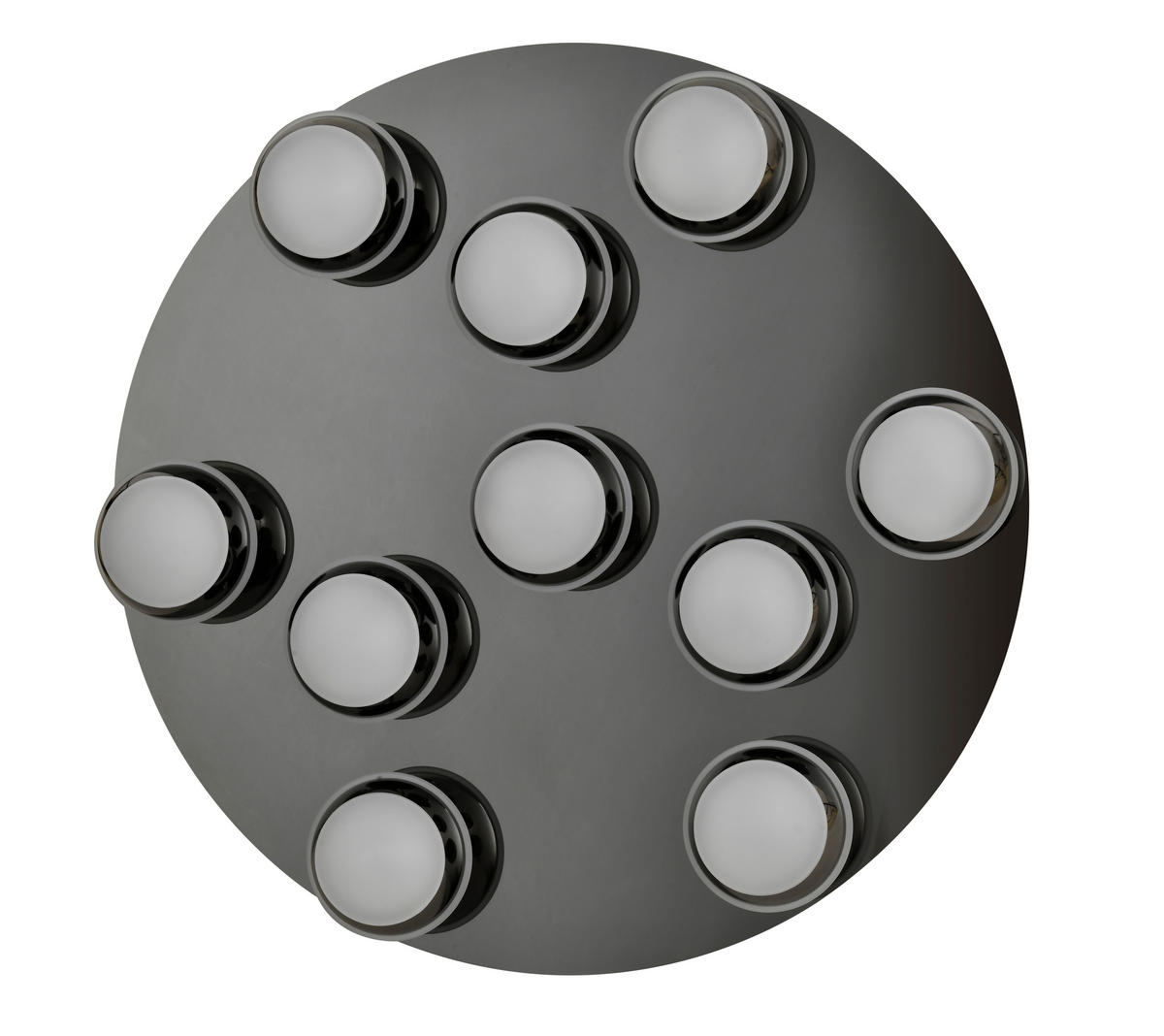 LED-DECKENLEUCHTE Biarritz 60/60/14 cm  - Schwarzchrom, Basics, Kunststoff/Metall (60/60/14cm)
