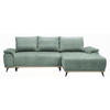 ECKSOFA in Chenille Grün  - Schwarz/Grün, MODERN, Textil/Metall (262/168cm) - home24