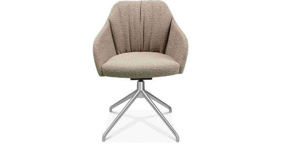 ARMLEHNSTUHL in Aluminium Flachgewebe - Alufarben/Naturfarben, Design, Textil/Metall (58/81,5-84,5/60cm) - Johann Jakob