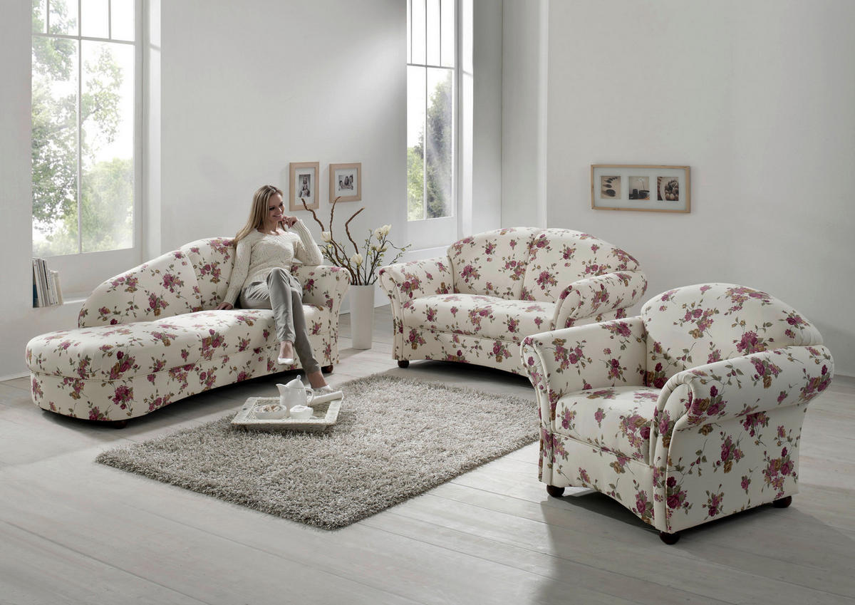 SESSEL in Flachgewebe Rot, Beige  - Beige/Rot, Design, Holz/Textil (96/85/81cm) - Max Winzer