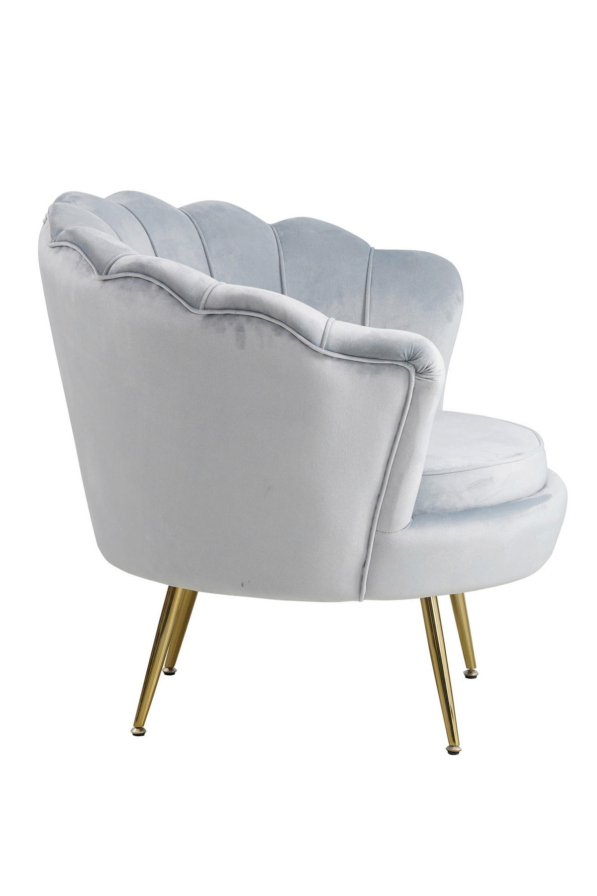 SESSEL in Samt Hellgrau  - Goldfarben/Hellgrau, MODERN, Textil/Metall (76/78/76cm) - Livetastic