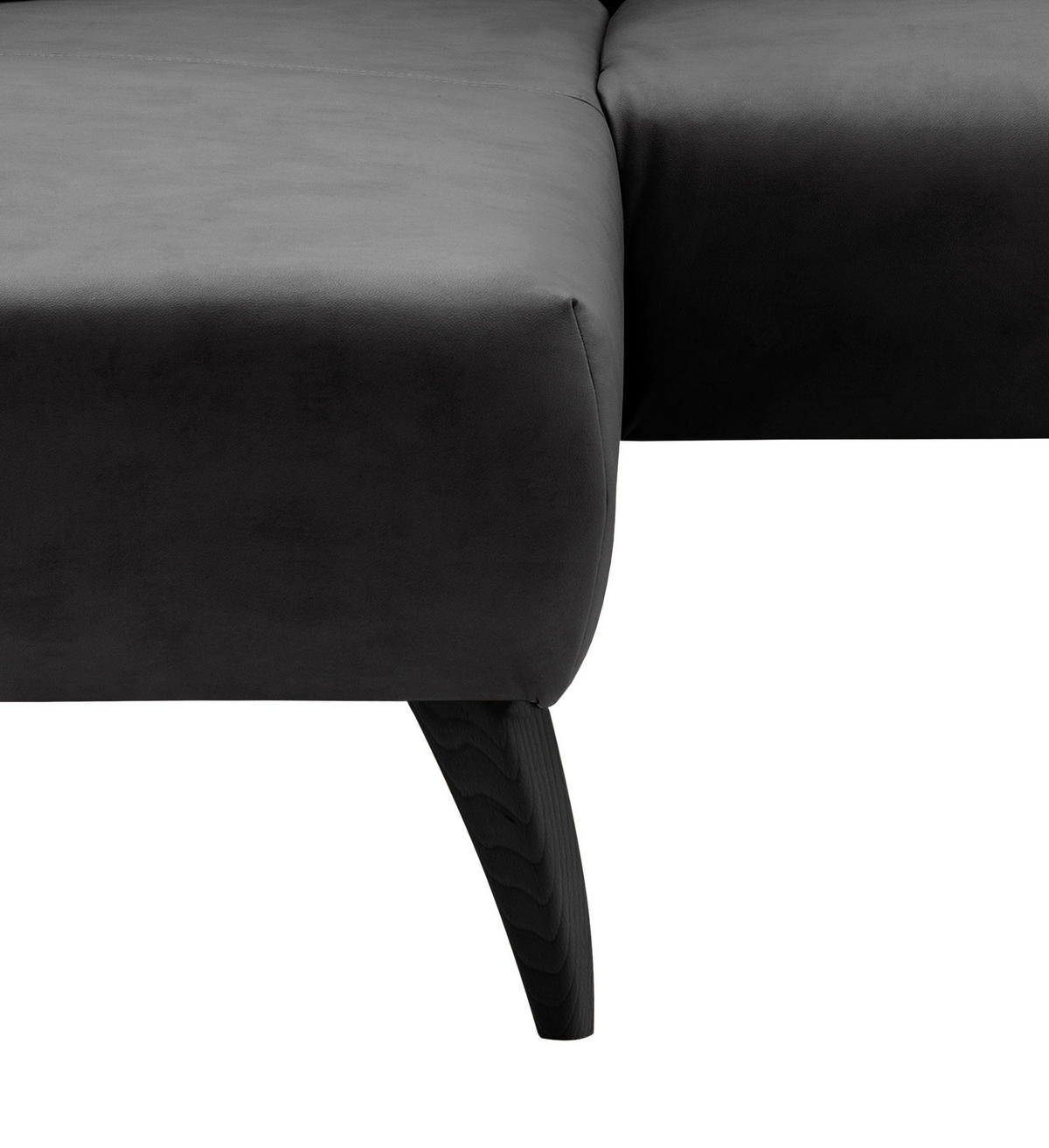 ECKSOFA in Lederlook Schwarz  - Schwarz, Modern, Holz/Textil (160/264cm) - Livetastic