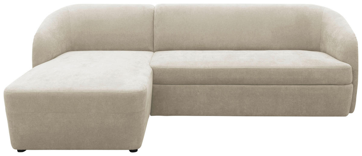 ECKSCHLAFSOFA  100 033 Creme Webstoff  - Taupe/Creme, MODERN, Kunststoff/Textil (148-204/230cm) - Livetastic
