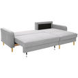 ECKSOFA in Flachgewebe Hellgrau - Eiche Wotan/Hellgrau, KONVENTIONELL, Holz/Textil (255/157cm) - Carryhome