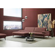 ECKSOFA  in Chenille, Flachgewebe Weinrot Rücken echt  180/284 cm  - Weinrot/Schwarz, Design, Textil/Metall (180/284cm) - Dieter Knoll