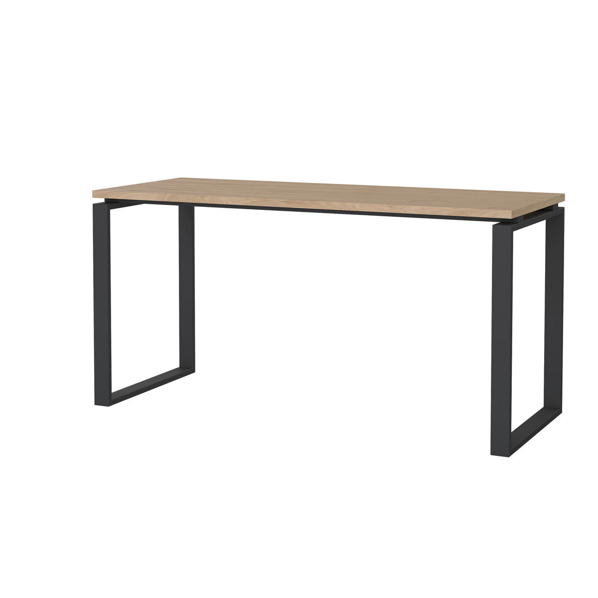 SCHREIBTISCH 150/60/75,6 cm  in Eichefarben  - Eichefarben/Grau, MODERN, Holzwerkstoff/Metall (150/60/75,6cm) - MID.YOU