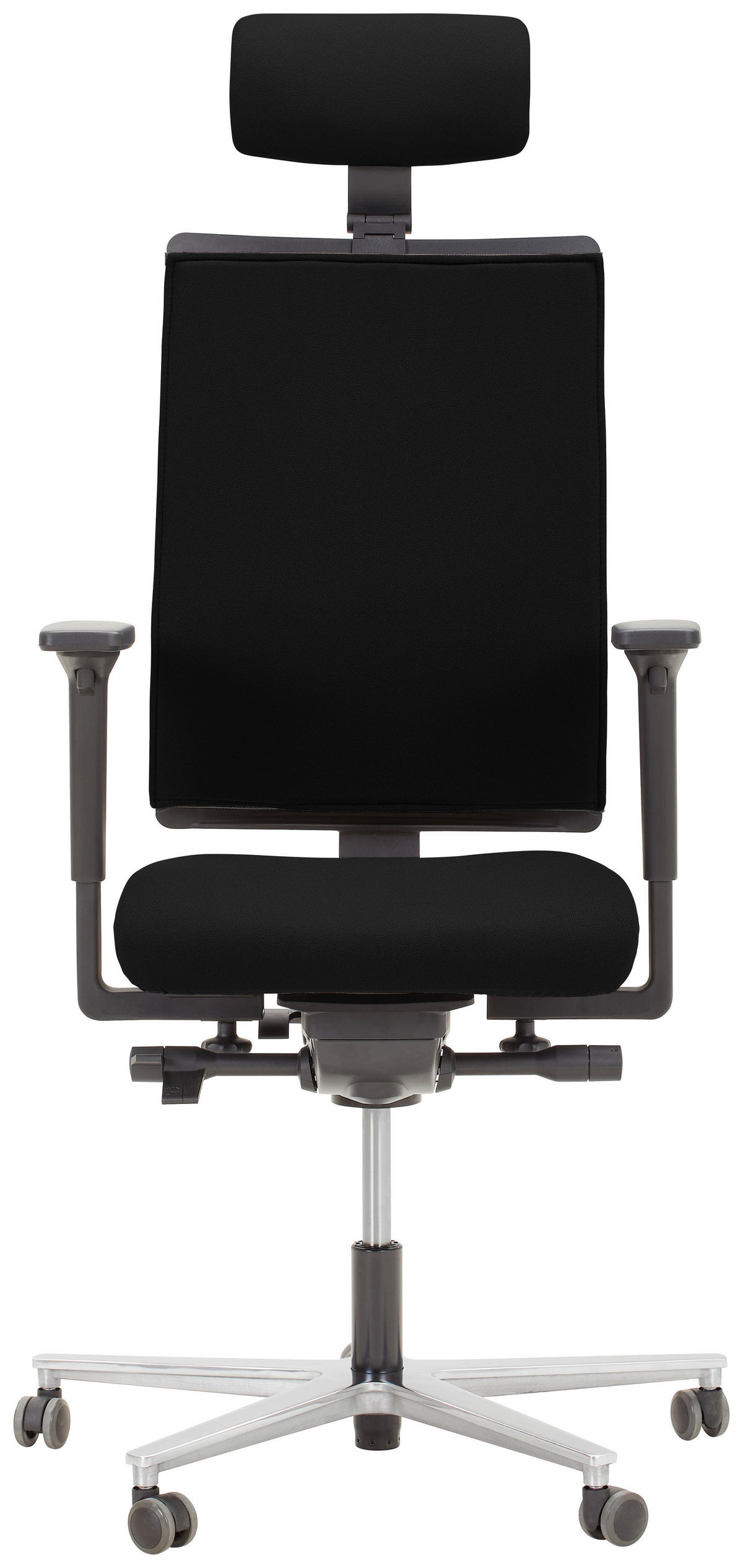 DREHSTUHL Schwarz, Alufarben  - Schwarz/Alufarben, KONVENTIONELL, Kunststoff/Textil (63/105/46cm) - Dieter Knoll